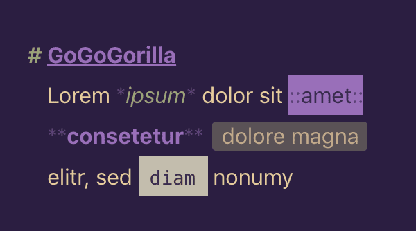 Editor Theme “GoGoGorilla“ by LilA