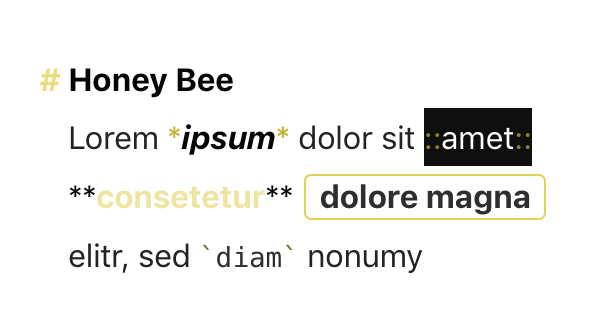 Editor Theme “Honey Bee“ by Charles Coon